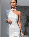 Silver Sequin Party Dress