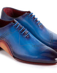 Paul Parkman Opanka Construction Blue Hand-Painted Oxfords (ID