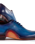 Paul Parkman Opanka Construction Blue Hand-Painted Oxfords (ID