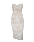 Strapless Beige Cocktail Dress