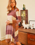 Long Sleeved Rib Stripe Pocket Dress