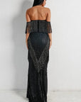Black Fringe Evening Gown - Toi ‘n’ Moi Ltd