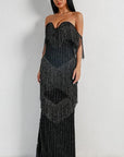 Black Fringe Evening Gown - Toi ‘n’ Moi Ltd