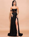 Black High Slit Gown - Toi ‘n’ Moi Ltd