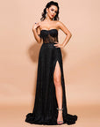Black High Slit Gown - Toi ‘n’ Moi Ltd