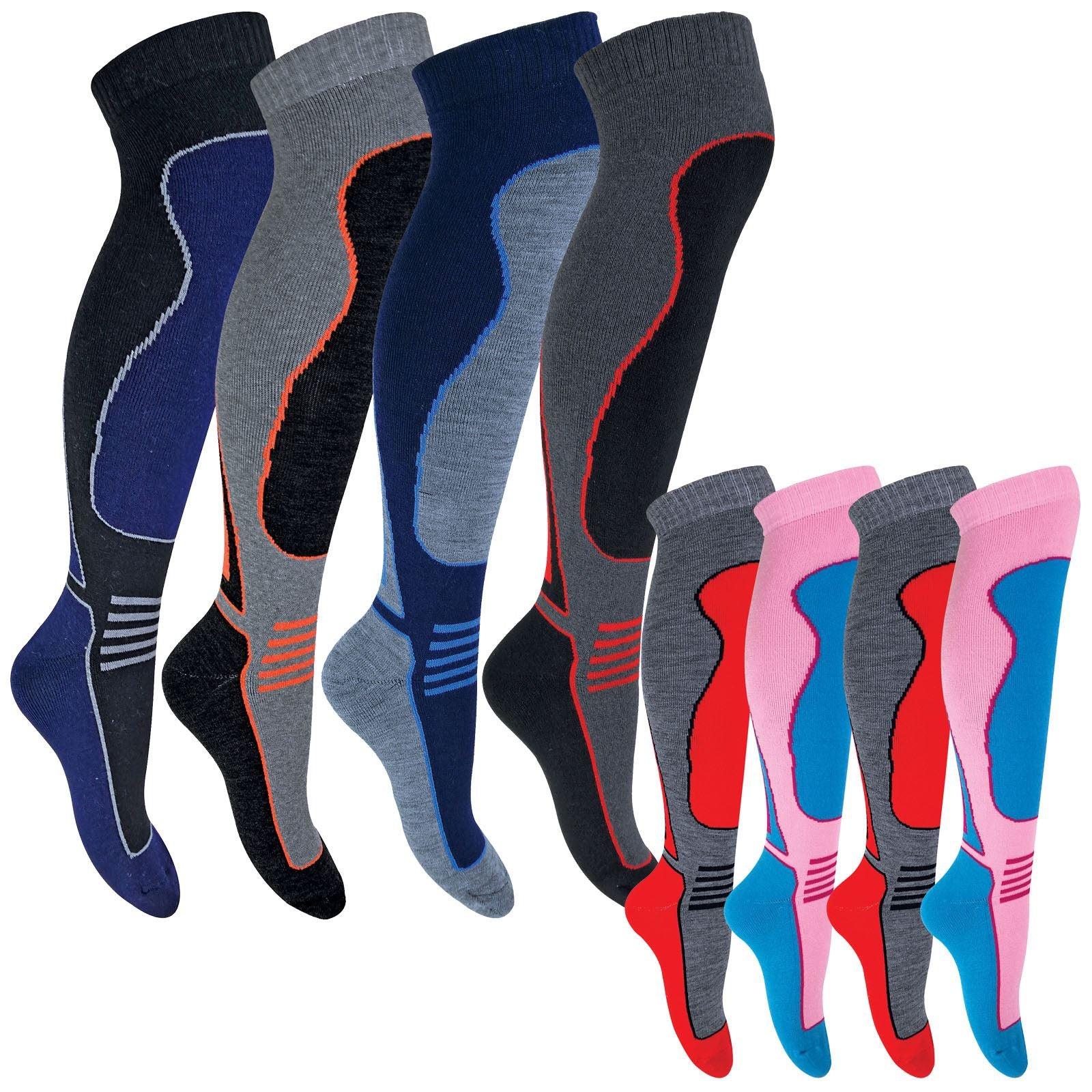 4 Pairs Adults Knee High Wool Ski Socks - Toi ‘n’ Moi Ltd