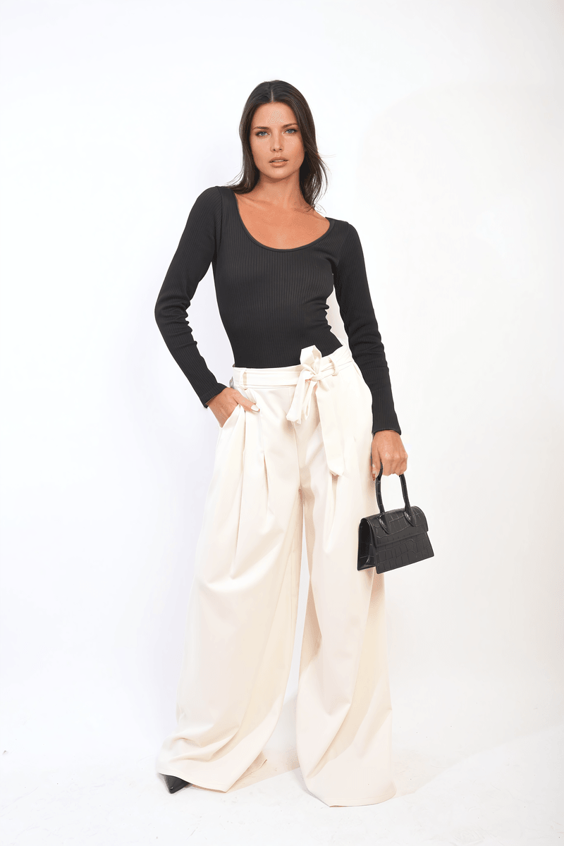High Waist Belted Wide Leg Trouser - Toi ‘n’ Moi Ltd