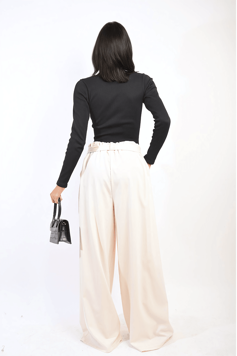 High Waist Belted Wide Leg Trouser - Toi ‘n’ Moi Ltd