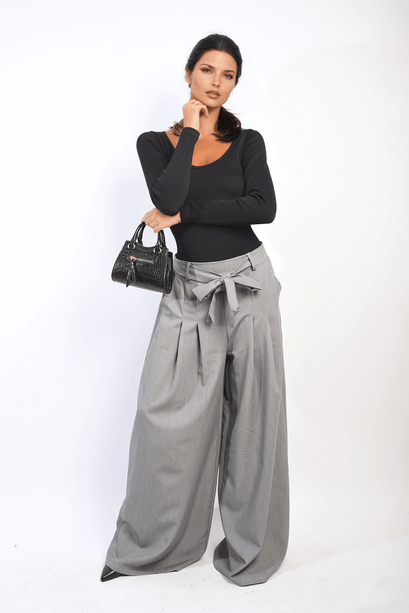 High Waist Belted Wide Leg Trouser - Toi ‘n’ Moi Ltd