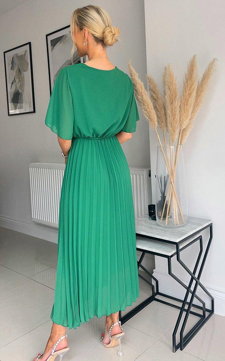 Pleated Wrap Front Maxi Dress - Toi ‘n’ Moi Ltd