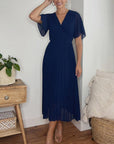 Pleated Wrap Front Maxi Dress - Toi ‘n’ Moi Ltd