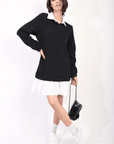 Collared Long Sleeve Mini Dress - Toi ‘n’ Moi Ltd