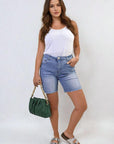 High Waisted Raw Hem Denim Shorts - Toi ‘n’ Moi Ltd