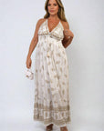 Dazzling Leaf Print Spaghetti Strap Maxi Dress - Toi ‘n’ Moi Ltd