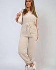 Short Sleeve Cinched Waist Jumpsuit - Toi ‘n’ Moi Ltd