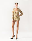 Feathered Mesh Play Suit