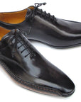 Paul Parkman Men's Black Leather Oxfords - Side Handsewn Leather Upper and Leather Sole (ID