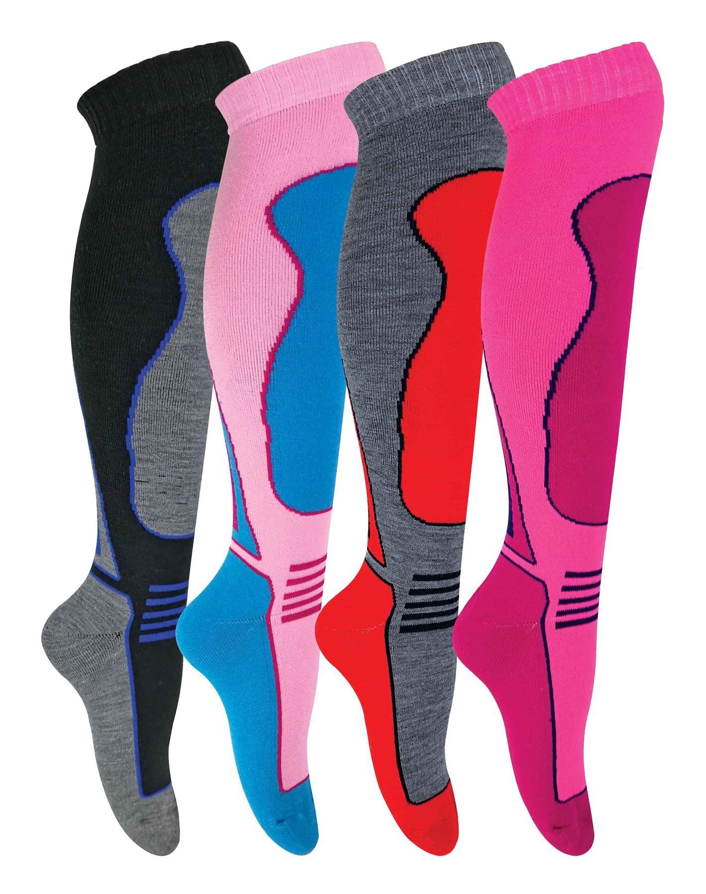 4 Pairs Adults Knee High Wool Ski Socks - Toi ‘n’ Moi Ltd