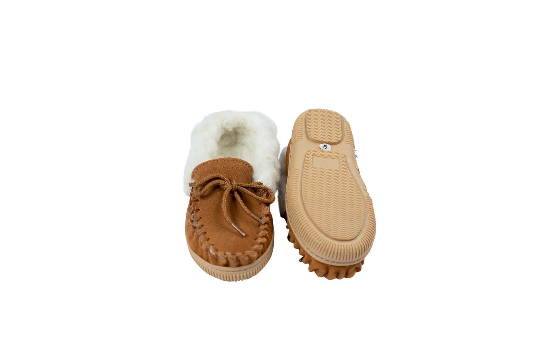 Nordvek Childrens Suede Moccasin Slippers - Rubber Sole - 435-100 - Toi ‘n’ Moi Ltd