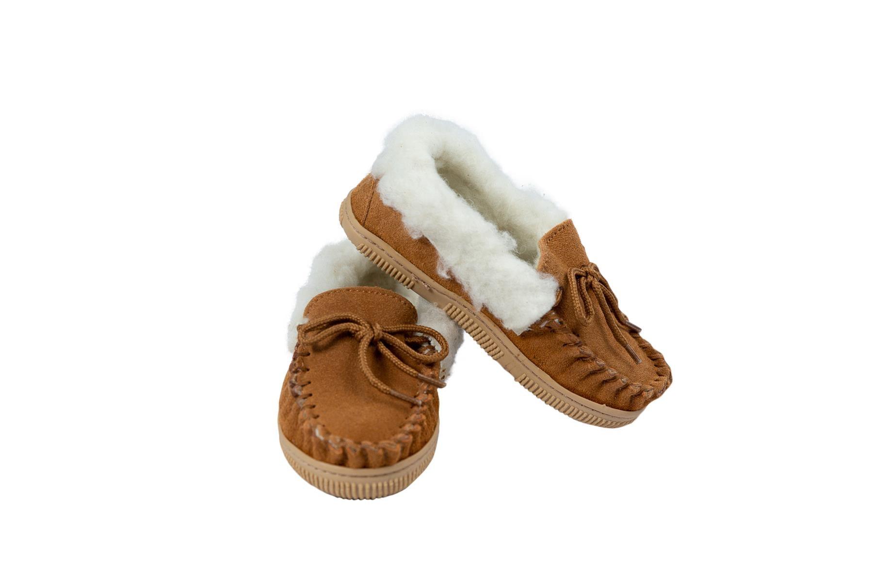 Nordvek Childrens Suede Moccasin Slippers - Rubber Sole - 435-100 - Toi ‘n’ Moi Ltd