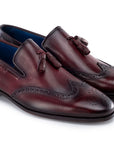 Paul Parkman Men's Wingtip Tassel Loafers Bordeaux (ID