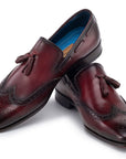 Paul Parkman Men's Wingtip Tassel Loafers Bordeaux (ID