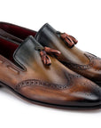 Paul Parkman Men's Wingtip Tassel Loafers Green (ID