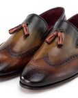Paul Parkman Men's Wingtip Tassel Loafers Green (ID