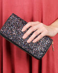 Hdg1883 - Portafoglio con cerniera glitterata