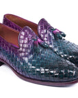 Paul Parkman Woven Leather Tassel Loafers Multicolor (ID