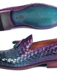 Paul Parkman Woven Leather Tassel Loafers Multicolor (ID