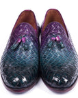 Paul Parkman Woven Leather Tassel Loafers Multicolor (ID