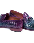 Paul Parkman Woven Leather Tassel Loafers Multicolor (ID