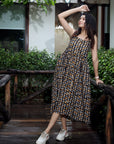 Bagru hand block printed cotton one piece, summer outfit bridesmaid printed single kurti tunic, indian flared kurta top Pakistani kameez partywear midi dress for girls - Toi ‘n’ Moi Ltd
