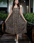 Bagru hand block printed cotton one piece, summer outfit bridesmaid printed single kurti tunic, indian flared kurta top Pakistani kameez partywear midi dress for girls - Toi ‘n’ Moi Ltd