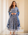 Elegant Blue Anarkali Salwar Kameez – A-Line Cut Indian Suit | Stylish Stitched Indian Clothing for Women - Toi ‘n’ Moi Ltd
