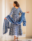 Elegant Blue Anarkali Salwar Kameez – A-Line Cut Indian Suit | Stylish Stitched Indian Clothing for Women - Toi ‘n’ Moi Ltd