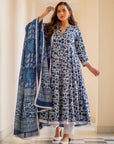 Elegant Blue Anarkali Salwar Kameez – A-Line Cut Indian Suit | Stylish Stitched Indian Clothing for Women - Toi ‘n’ Moi Ltd