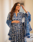 Elegant Blue Anarkali Salwar Kameez – A-Line Cut Indian Suit | Stylish Stitched Indian Clothing for Women - Toi ‘n’ Moi Ltd