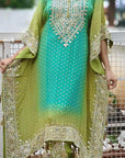 Stunning Embroidery Work Pure Chinon Silk Kaftan with Dhoti Set – Elegant Traditional Outfit for a Glamorous Look - Toi ‘n’ Moi Ltd