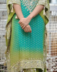 Stunning Embroidery Work Pure Chinon Silk Kaftan with Dhoti Set – Elegant Traditional Outfit for a Glamorous Look - Toi ‘n’ Moi Ltd