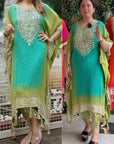 Stunning Embroidery Work Pure Chinon Silk Kaftan with Dhoti Set – Elegant Traditional Outfit for a Glamorous Look - Toi ‘n’ Moi Ltd