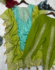 Stunning Embroidery Work Pure Chinon Silk Kaftan with Dhoti Set – Elegant Traditional Outfit for a Glamorous Look - Toi ‘n’ Moi Ltd