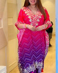 Elegant Bandhani Print Kaftan with Sequence Embroidery – Stylish Set with Pant - Toi ‘n’ Moi Ltd