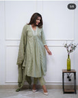 Look Beautiful in Our New Cotton 60*60 A-Line Dupatta Pant Set – Featuring Elegant Work Detailing for All-Day Comfort, Available in a Stunning Color - Toi ‘n’ Moi Ltd
