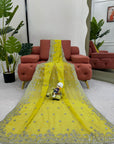 Luxury Designer Saree in Tibby Silk – Elegant Thread & Sequin Work with Matching Blouse | Premium Ethnic Wear - Toi ‘n’ Moi Ltd