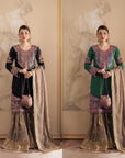 Elegant Kurta Sharara Suit – Ready-to-Wear 3-Piece Salwar Kameez | Stylish Pakistani & Punjabi Wedding Dress | Bridesmaids Sharara Set - Toi ‘n’ Moi Ltd