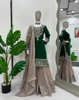 Elegant Kurta Sharara Suit – Ready-to-Wear 3-Piece Salwar Kameez | Stylish Pakistani & Punjabi Wedding Dress | Bridesmaids Sharara Set - Toi ‘n’ Moi Ltd