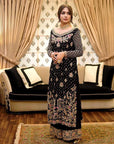 Elegant Ready-to-Wear Black Pure Viscose Velvet Suit – Heavy Embroidery Design for Women | Stylish Party & Festive Wear - Toi ‘n’ Moi Ltd