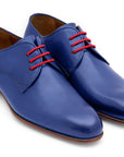 Paul Parkman Blue Hand Painted Derby Shoes (ID